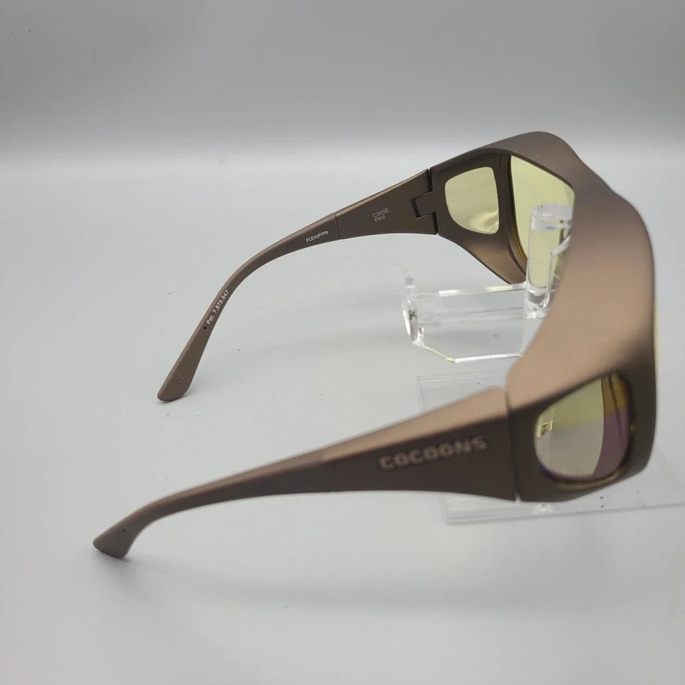 Cocoons Pilot C305E Fit-Over Sunglasses Bronze Frame Yellow Lens Flex2Fit